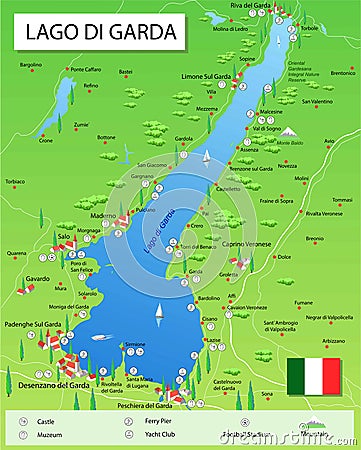 Map of lake Garda Stock Photo